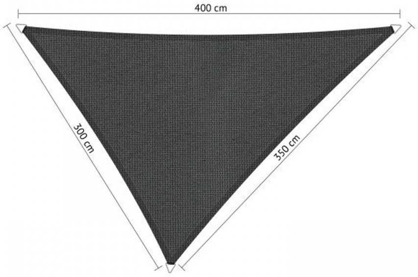 Shadow Comfort Compleet pakket: driehoek 3x3 5x4m Carbon Blackmet RVS Bevestigingsset en buitendoekreiniger