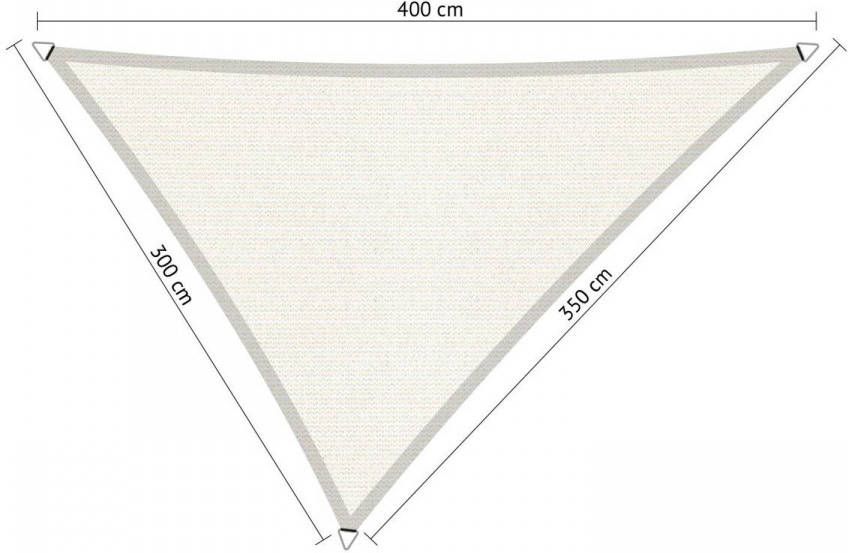 Shadow Comfort Compleet pakket: driehoek Arctic 3x3 5x4 m Arctic White met RVS Bevestigingsset en buitendoekreiniger
