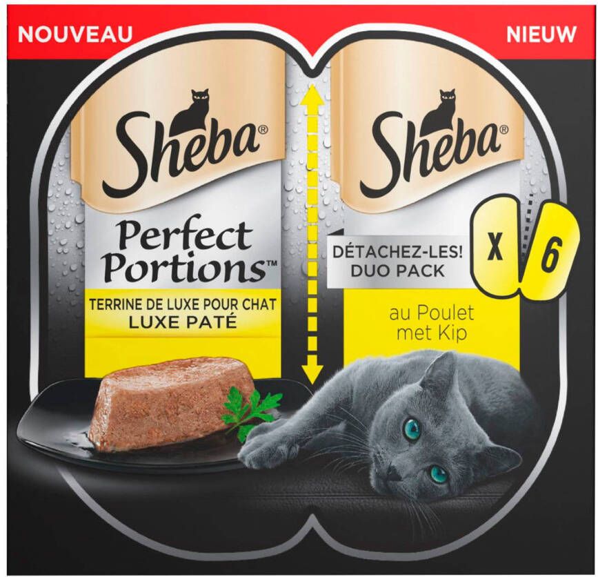 Sheba Kattenvoer Perfect Portions Adult kip in loaf 3 pack (2x37 5 g) 1x8