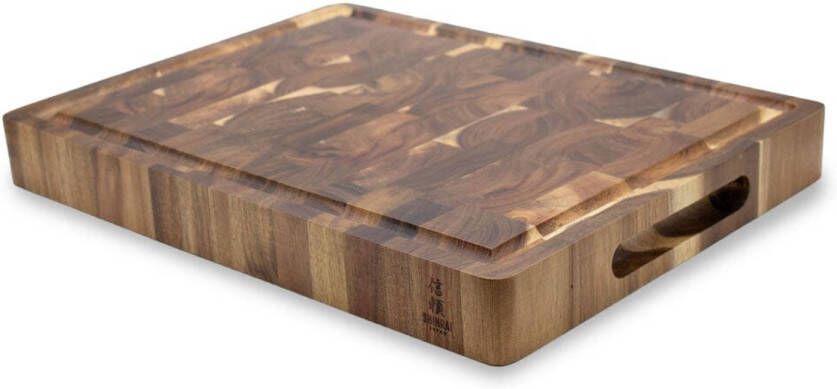 Shinrai Japan Premium Acaciahouten Snijplank 41 x 30 x 4.5 cm Luxe en Duurzame Keukenplank met Handvat