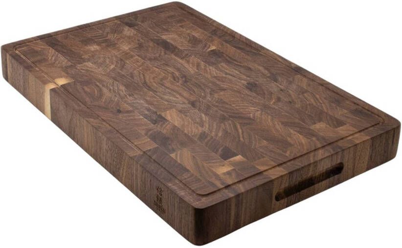 Shinrai Japan Premium Snijplank van Walnotenhout 45 x 30 x 4.5 cm Luxe en Duurzame Keukenplank met Handvat