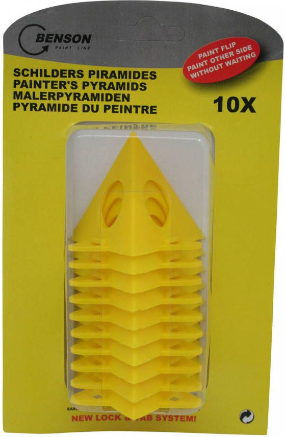 Benson 10x stuks schilderpiramides geel 5 cm Verfemmers