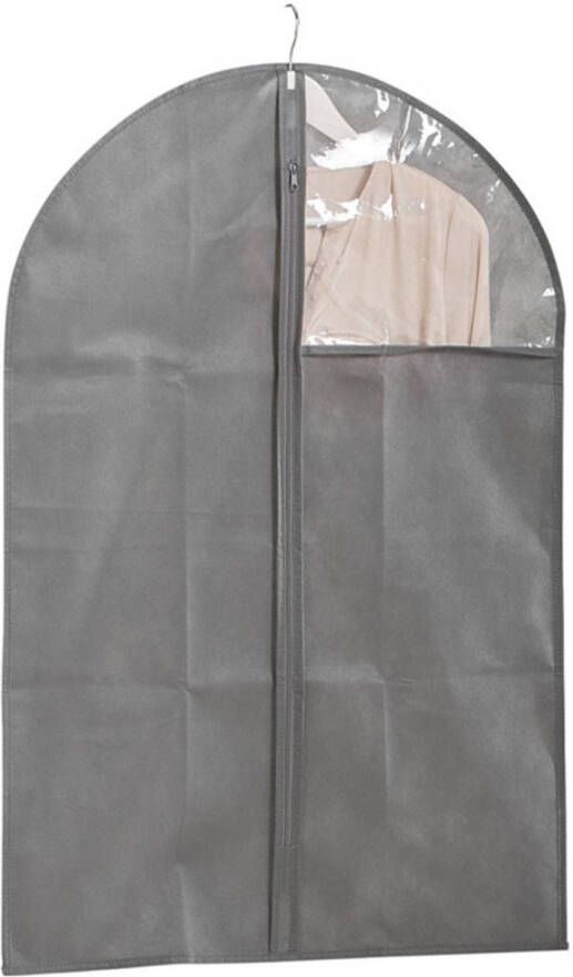 Zeller Grijze beschermhoes voor kleding kleren 60 x 90 cm Kledinghoezen