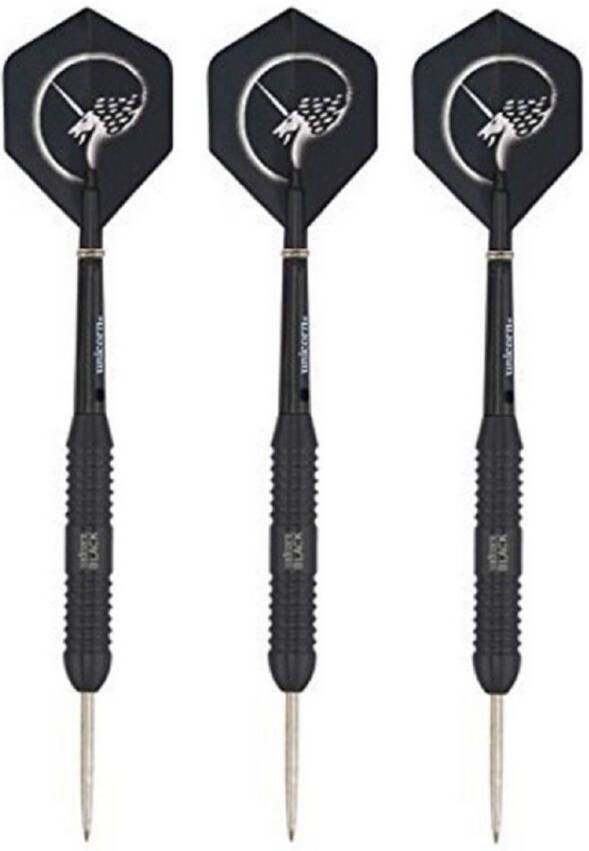 Unicorn 1x Set van zwarte dartpijltjes met flights 26 grams Dartpijlen