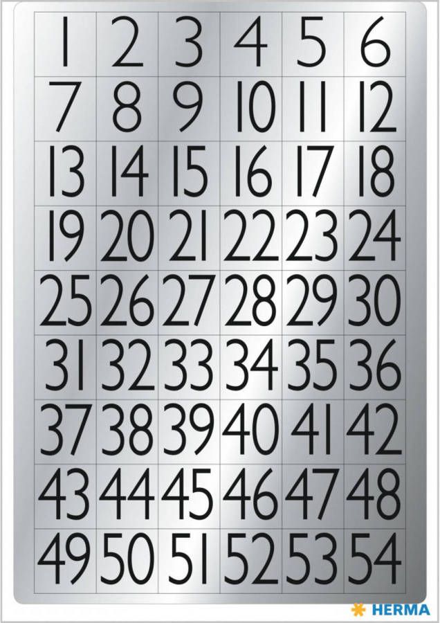 Shoppartners 4x Stickervelletjes 1-100 plak cijfers getallen zwart zilver 13x12 mm Stickers