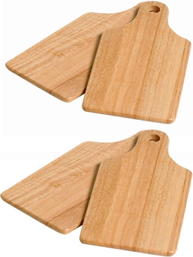 Cosy & Trendy Set van 4x stuks snijplanken serveerplanken broodplanken van hout 28 x 14 cm Snijplanken