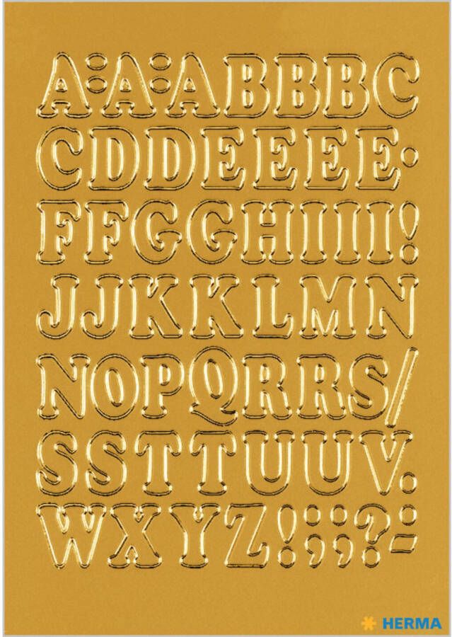 Shoppartners Stickervellen 54x plak letters alfabet A-Z goud folie 12 mm Stickers