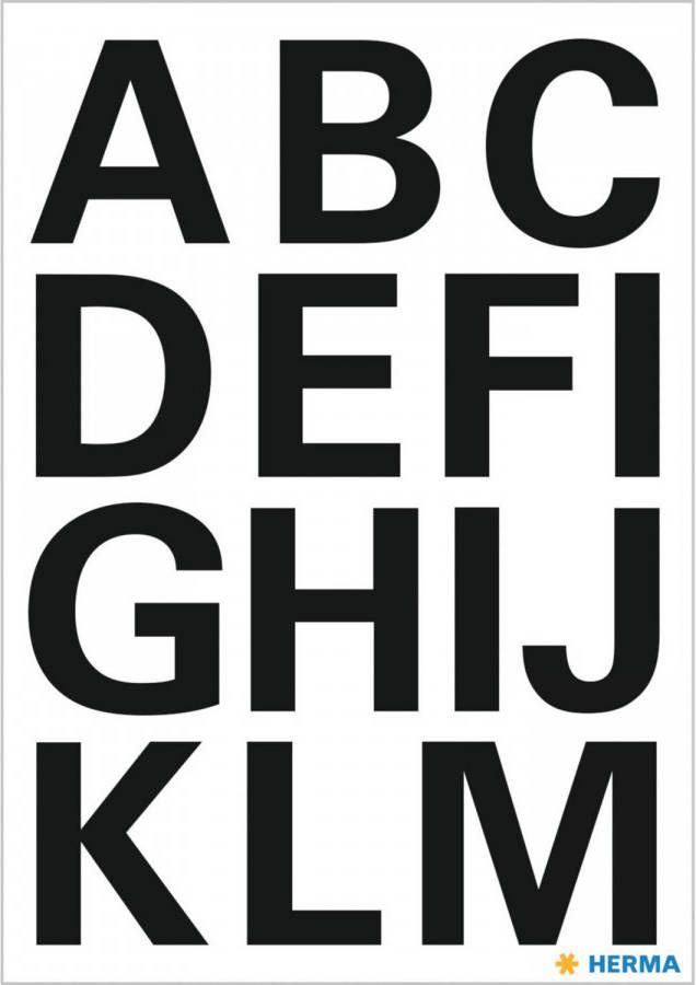 Shoppartners Stickervelletjes 28x alfabet plak letters A-Z zwart 25 mm Stickers