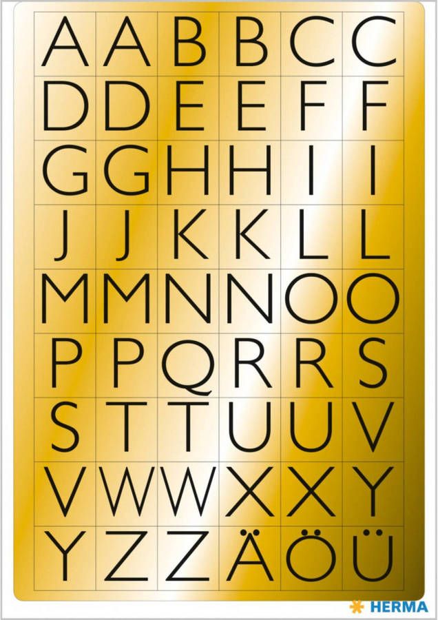 Shoppartners Stickervelletjes met 216x stuks alfabet plak letters A tot Z zwart goud 13x12 mm Stickers
