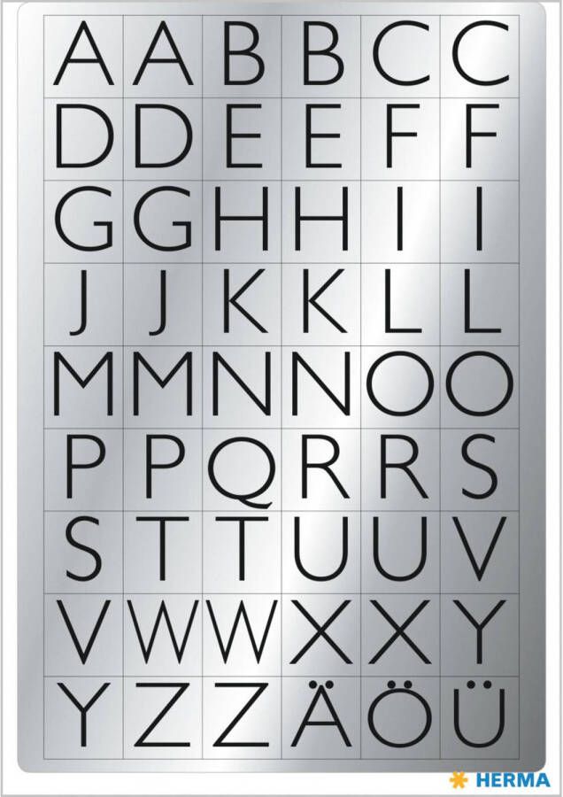 Shoppartners Stickervelletjes met 216x stuks alfabet plak letters zwart zilver 13x12 mm Stickers