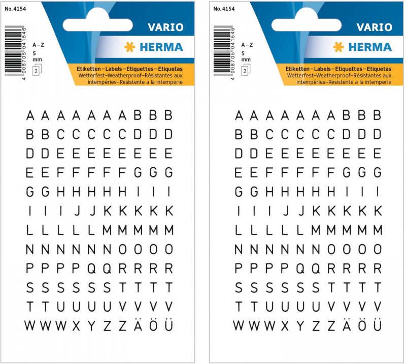 Shoppartners Stickervelletjes met 480x stuks alfabet plak letters A-Z zwart transparant 5 mm Stickers