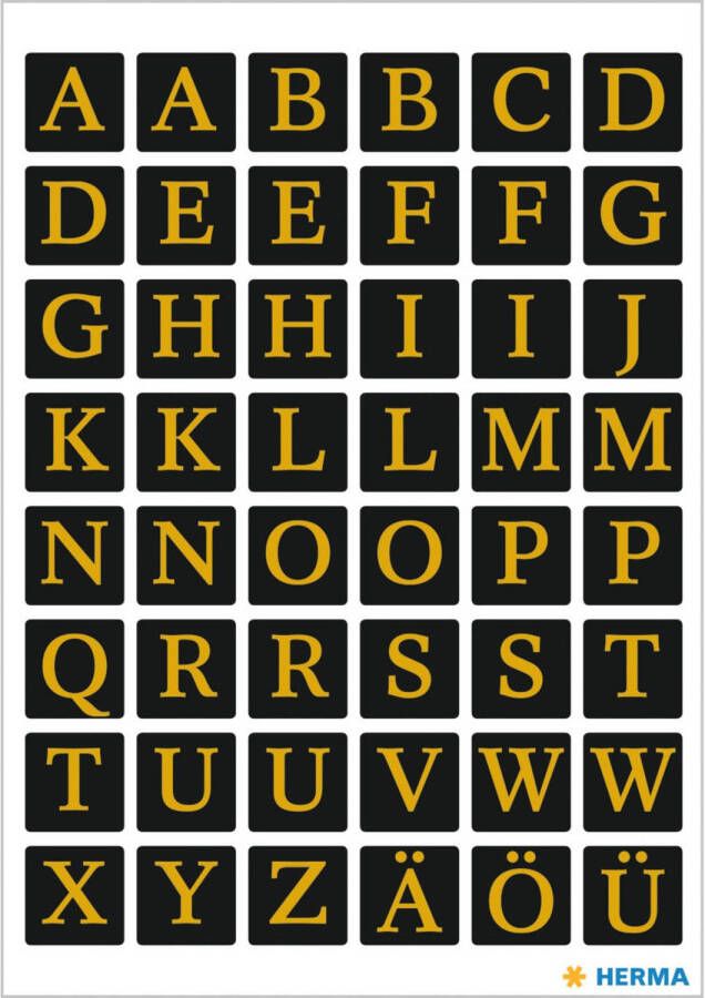 Shoppartners Stickervelletjes met 96x stuks alfabet plak letters zwart goud 13x13 mm Stickers