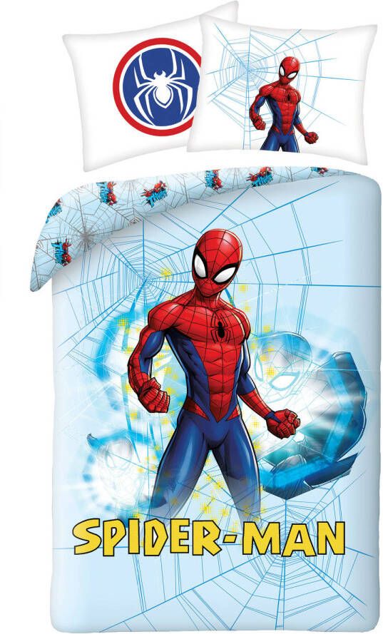 Spider-Man SpiderMan Dekbedovertrek Web Eenpersoons 140 x 200 cm Katoen