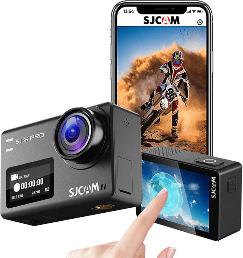 SJCAM SJ8 Pro 4K 60fps Dual screen Wifi action cam en dashcam