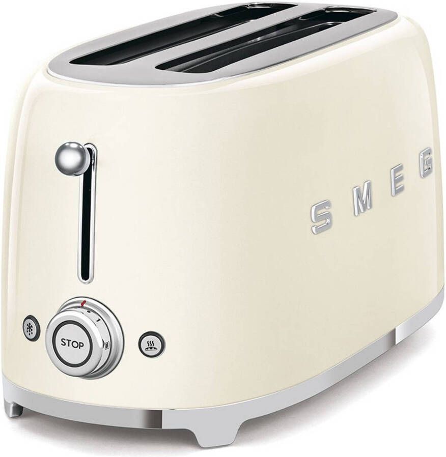 Smeg Broodrooster 2 lange sleuven creme TSF02CREU