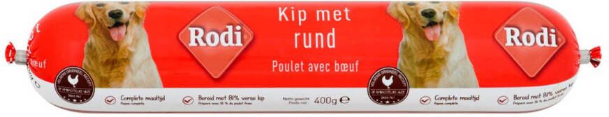 Rodi Worst Hondensnack Kip Rund rol 400 gram