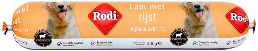 Rodi Worst Hondensnack Lam Rijst rol 400 gram