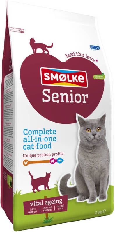 Smolke Senior Kattenvoer Kip Vis 2 kg