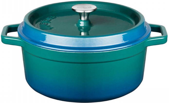 Sola Braadpan Gietijzer Ø 20 cm Blauw groen Inclusief deksel