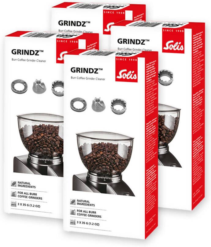 Solis Grindz Reiniger voor Koffiemolen Bonenmaler Reiniger 3x 35g 4 Stuks