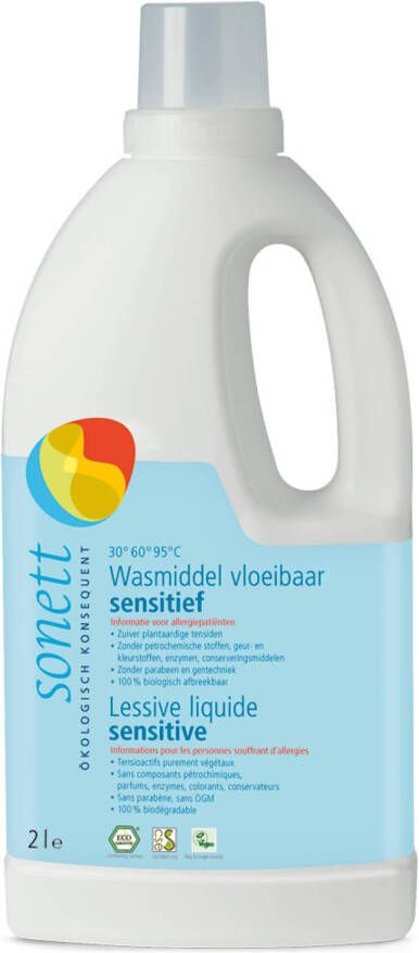 Sonett Nature Care Vloeibaar wasmiddel voor gevoelige stoffen 2 liter Veganistisch Biologisch afbreekbaar