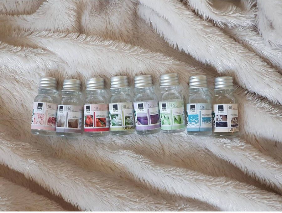 Sorbo Geurolie Set Verschillende Aroma&apos;s 10 ML per Flesje 8 Stuks Voor Diffuser of Wellness Gebruik