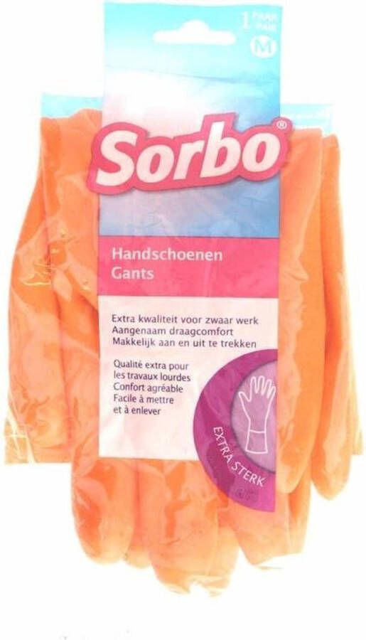 Sorbo Huishoudhandschoen Maat M Oranje 2 stuks