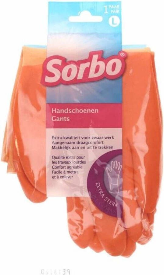 Sorbo Schoonmaak Handschoen Maat L Oranje 1 Paar