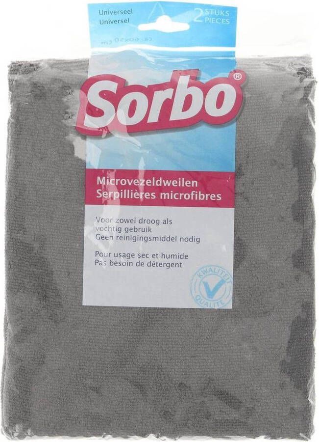 Sorbo Schoonmaakdoeken Microvezeldweil 50x60cm 2 stuks