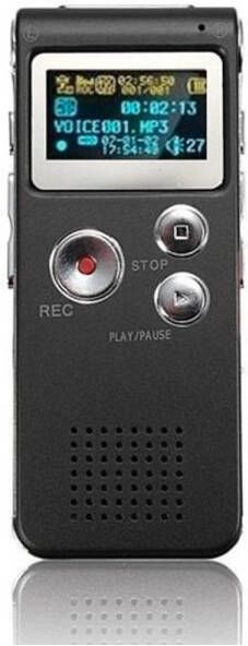 Soundlogic Premium Voicerecorder Geluidsrecorder Tot 8 GB geheugen Zwart