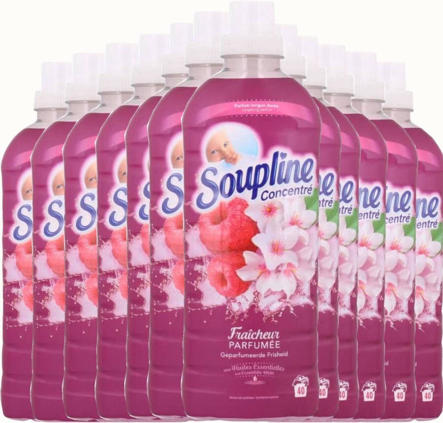 SOUPLINE Wasverzachter Framboos & Bloemen 12x40 Wasbeurten Voordeelverpakking!