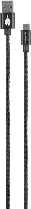 Spartan Gear Dubbelzijdige USB-kabel (A naar C) Zwart (lengte: 2m)