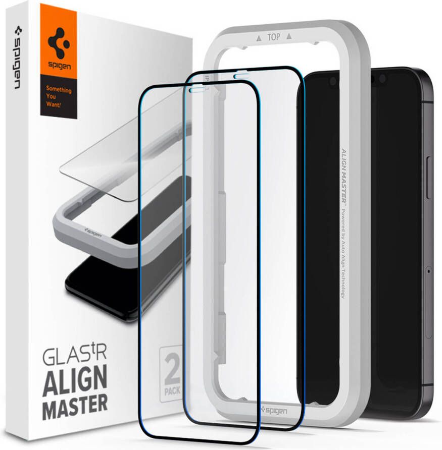 Spigen AlignMaster Full Cover Screenprotector 2 Pack voor de iPhone 12 iPhone 12 Pro