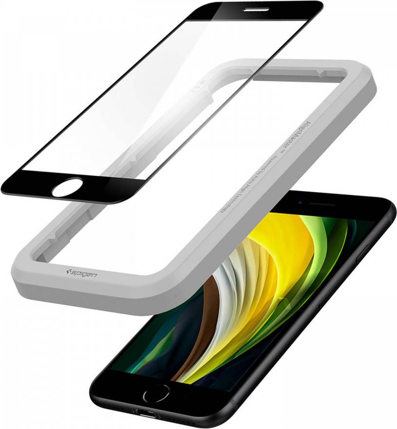 Spigen AlignMaster Full Cover Screenprotector voor de iPhone SE (2020) 8 7