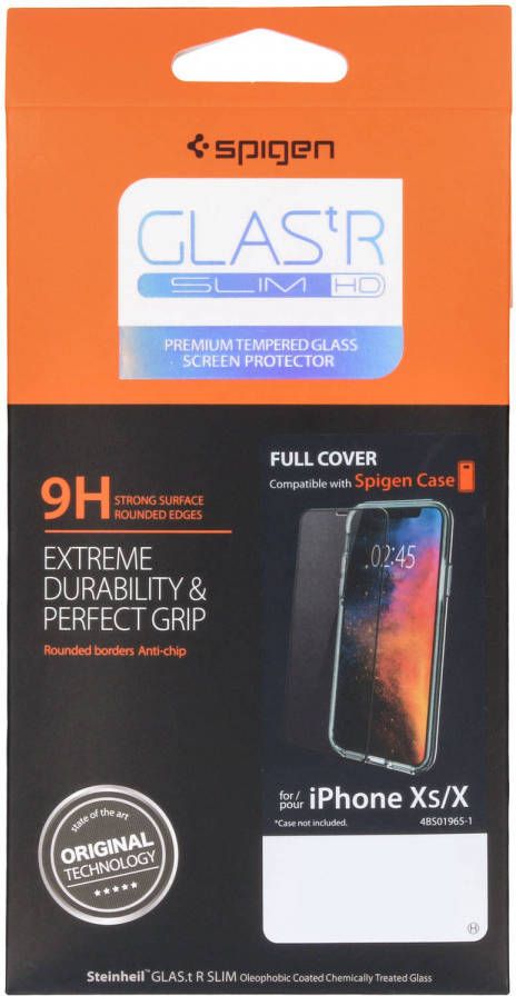 Spigen GLAStR Screenprotector voor de iPhone Xs X Zwart