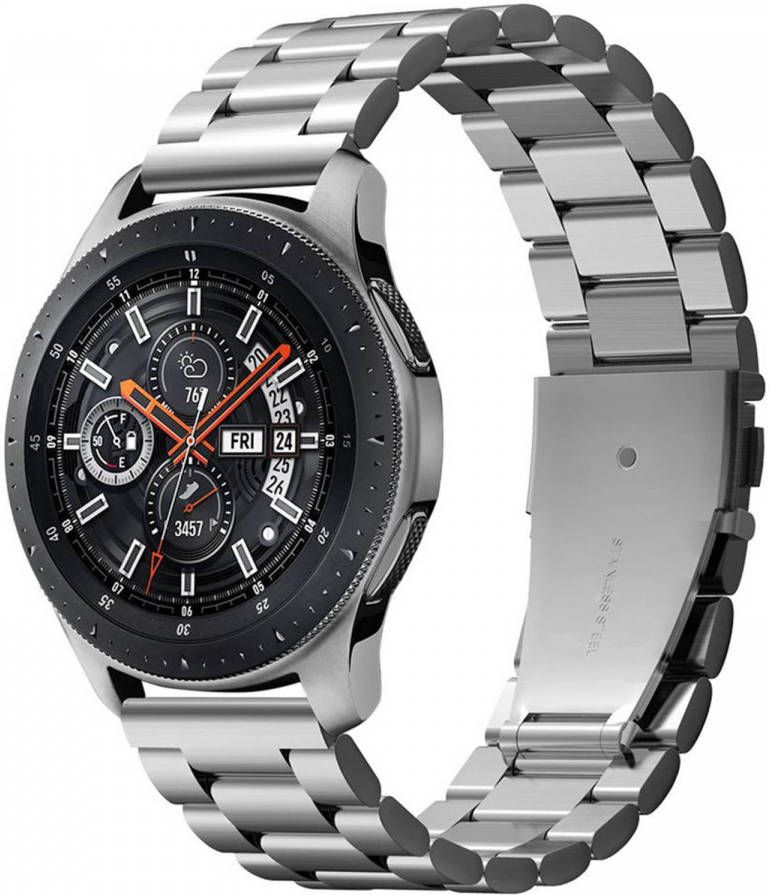 Spigen Modern Fit Steel Watch band voor de Samsung Galaxy Watch 46 mm Zilver