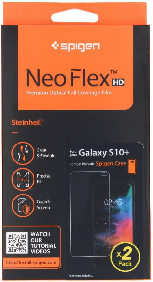 Spigen Neo Flex Screenprotector Duo Pack voor de Samsung Galaxy S10 Plus