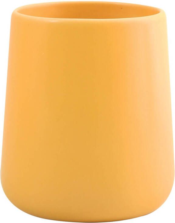 Spirella MSV Badkamer drinkbeker Malmo Keramiek saffraan geel 8 x 10 cm Tandenborstelhouders