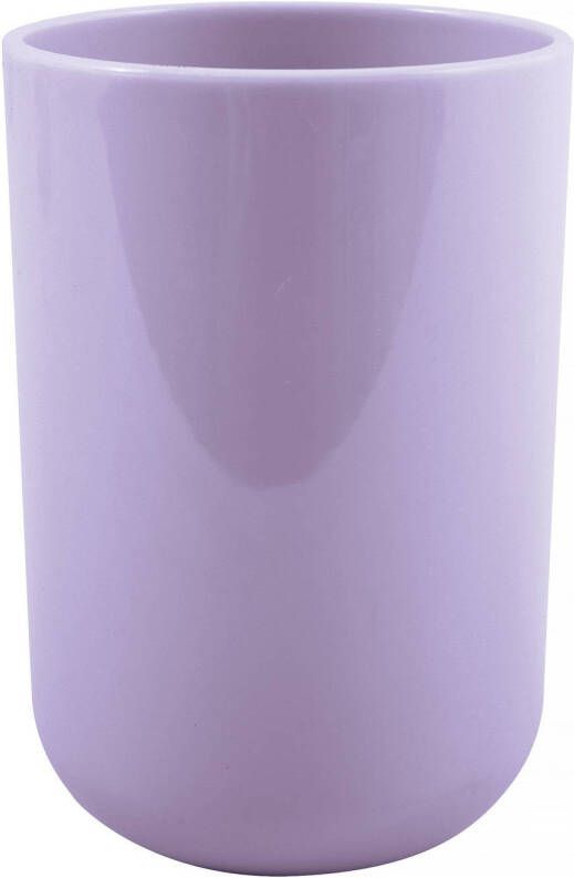 Spirella MSV Badkamer drinkbeker Porto PS kunststof lila paars 7 x 10 cm Tandenborstelhouders