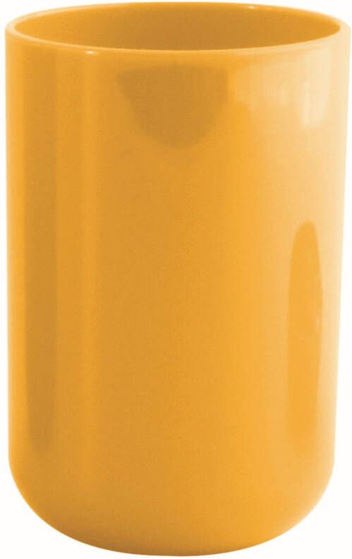 Spirella MSV Badkamer drinkbeker Porto PS kunststof saffraan geel 7 x 10 cm Tandenborstelhouders