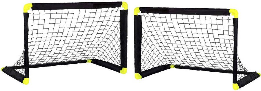 SportX Set van 2x stuks voetbal goals voetbaldoeltjes 90 x 59 x 61 cm Voetbaldoel