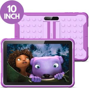 Spoused Kindertablet Tablet Kinderen 10 Inch 32 GB 6000 mAh Batterij Android 10.0 Paars