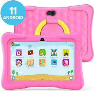 Spoused Kindertablet Tablet Kinderen 7 Inch 32 GB 3000 mAh Batterij Android 11.0 Blauw