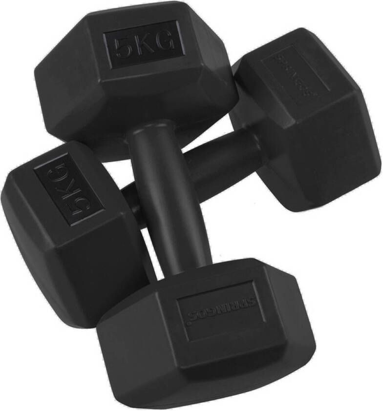 Springos Dumbbell Set 5 KG Zwart Oefengewichten