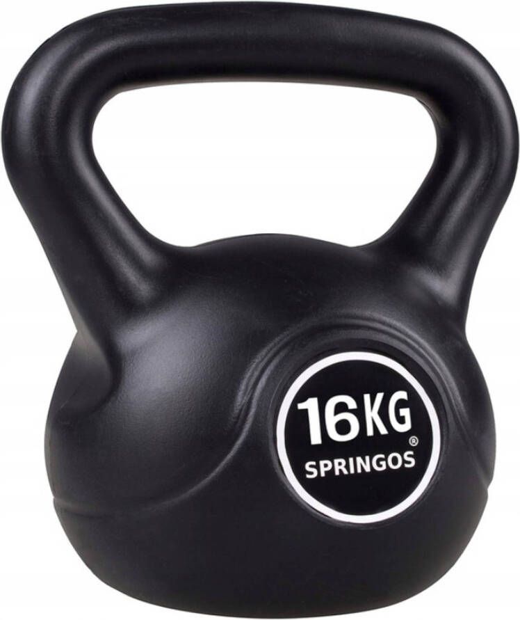 Springos Kettlebell Zwart 16 kg