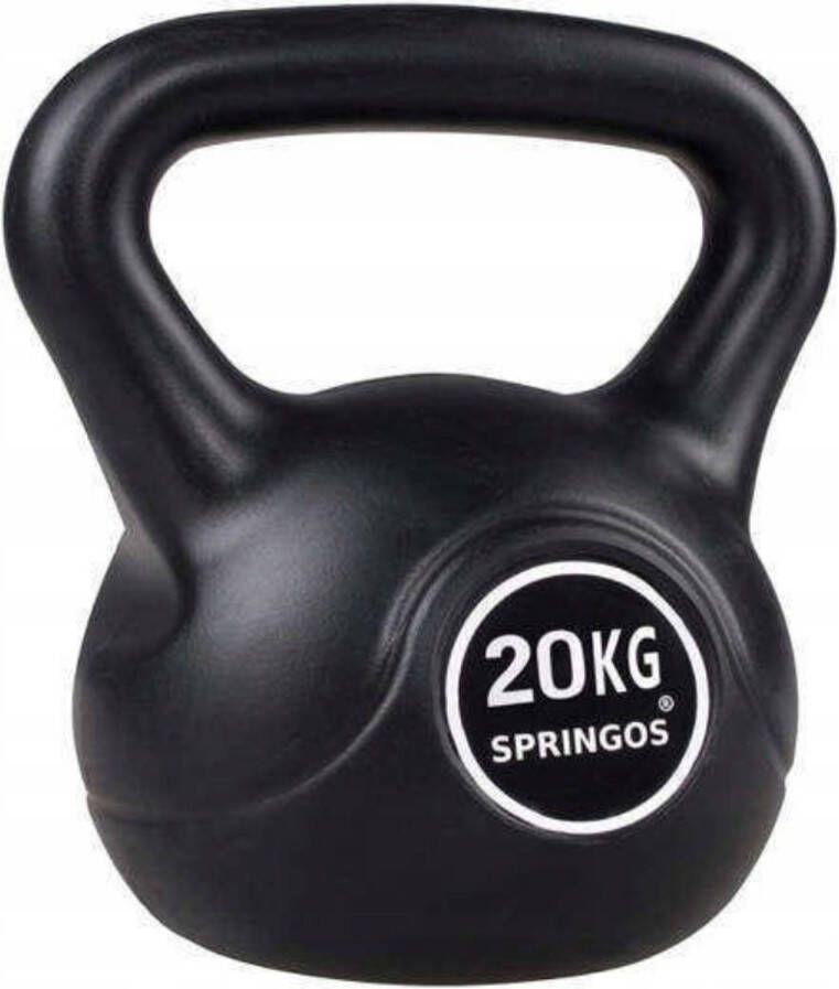 Springos Kettlebell Zwart 20 kg