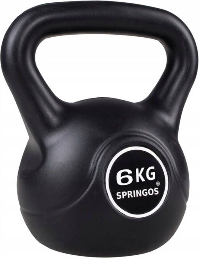 Springos Kettlebell Zwart 6 kg