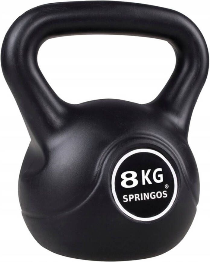 Springos Kettlebell Zwart 8 kg