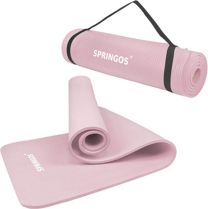 Springos Yoga Mat Extra Dik (15 mm) Roze