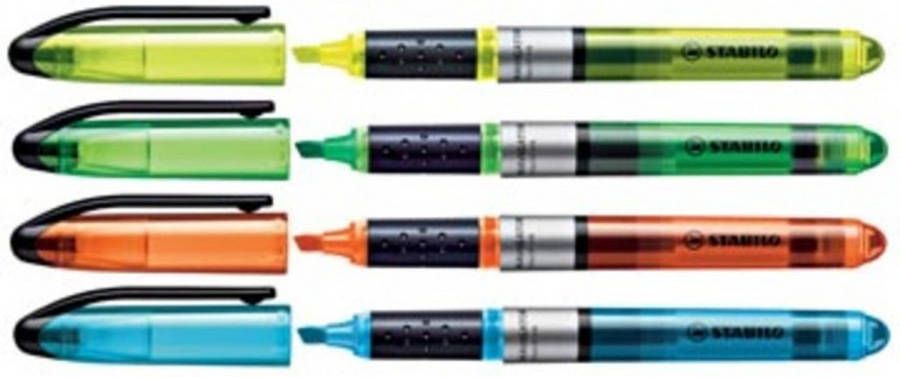 Stabilo Markeerstift Navigator etui van 4 stuks: geel blauw groen en oranje